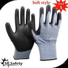 SRSAFETY 13G gestrickt Nylon und HPPE Liner beschichtet PU Anti-Cut-Handschuhe